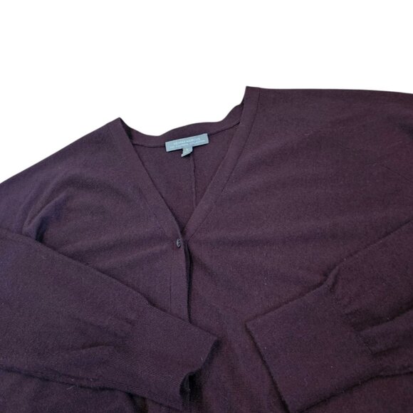 Womens Cashmere Cardigan Sweater Brown Oversized Sz L Slouchy Baggy Vneck - Picture 5 of 8